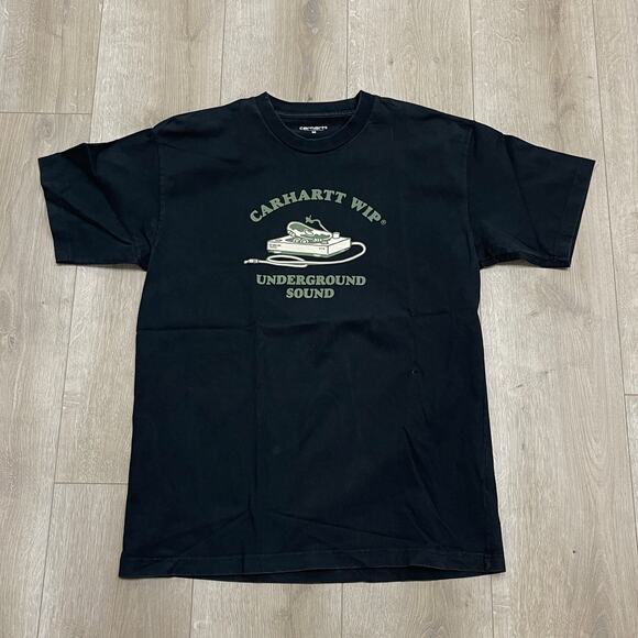 Carhartt WIP Work In Progress Underground Sound Black Tee T Shirt Size M - Picture 1 of 5